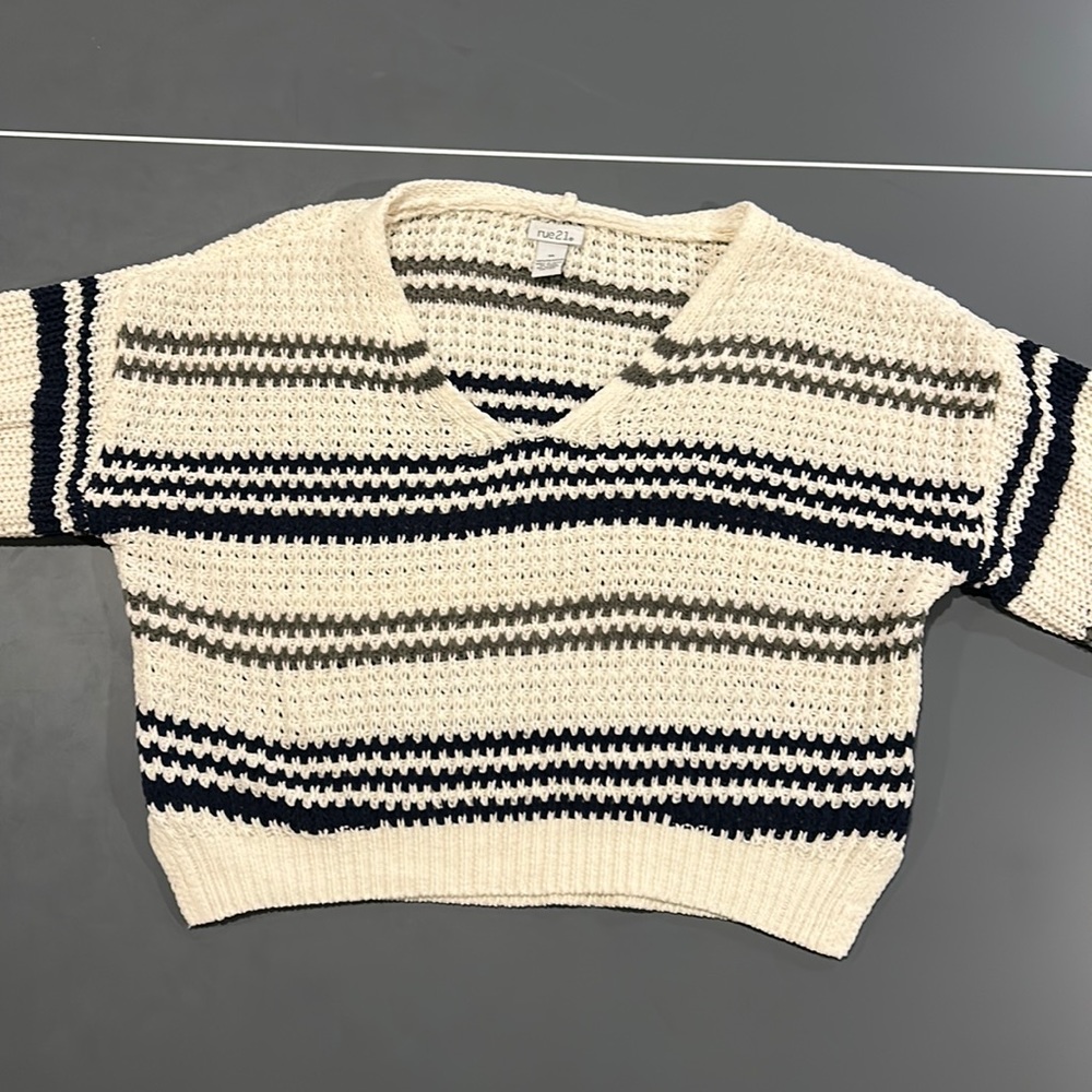 Striped Wide Sleeve Sweater